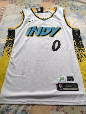 Indiana Pacers (Nba) Player Tyrese Haliburton's City Edition Jersey (No. 0)